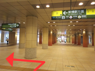 大江戸線汐留駅からの行き方